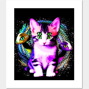 Kitty Cat Psychic Aesthetics Surreal Art Posters and Art